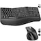 Delton Ergonomic Wireless Battery Keyboard for PC Laptop Office Remote Work DKMKITERG18-WB - alternate 1